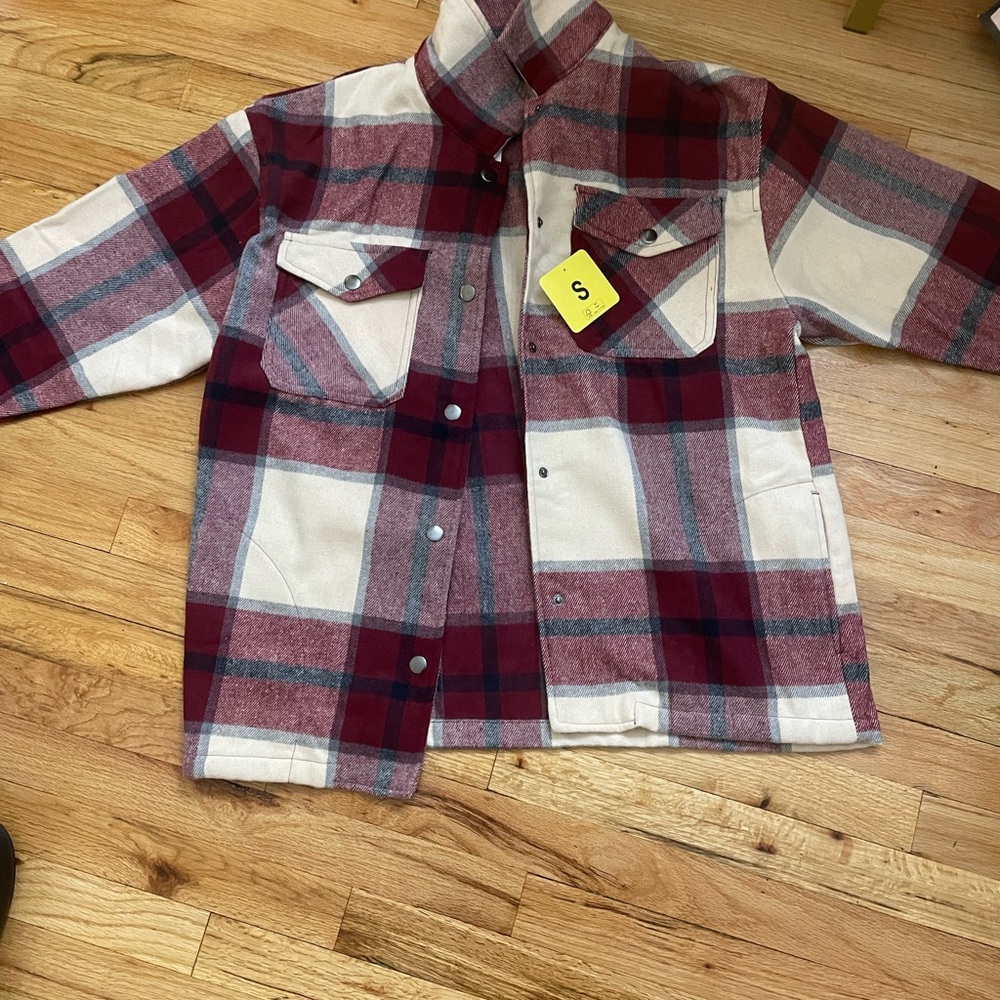 Plaid Women's Jacket - Red and Cream